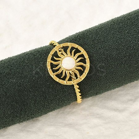 304 Stainless Steel Enamel Cuff Rings for Women LS-RJEW-G338-01G-01-1