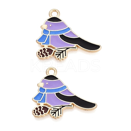 Alloy with Enamel Pendants PALLOY-Q467-03G-04-1
