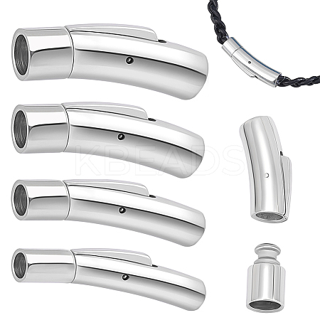 8Pcs 4 Styles 316 Surgical Stainless Steel & 304 Stainless Steel Bayonet Clasps STAS-GA0001-55-1
