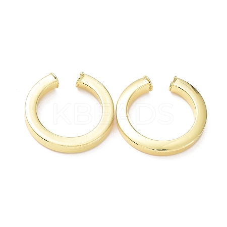 Rack Plating Brass Ring Cuff Earrings for Women EJEW-G352-06G-1