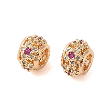 Sakura Cherry Blossom Flower Hollowed European Beads KK-B100-019G-1