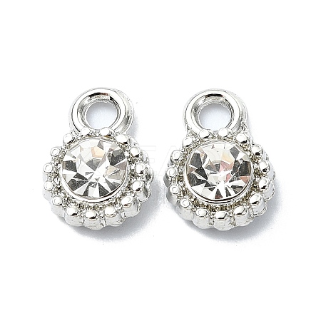 Rack Plating Alloy Rhinestone Charms FIND-M014-16C-P-1