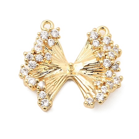 Brass Pave Clear Cubic Zirconia Pendants KK-G553-05G-1