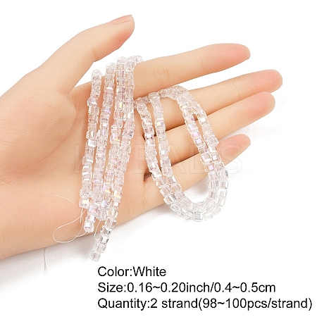 2 Strands Electroplate Glass Beads Strands EGLA-YW0001-85C-1