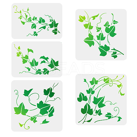 5Pcs 5 Styles PET Hollow Out Drawing Painting Stencils DIY-WH0394-0006-1