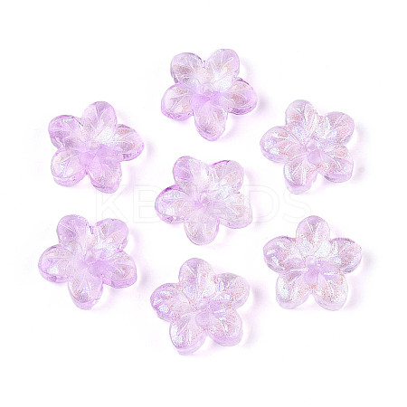 Baking Paint Transparent Glass Beads DGLA-N014-08A-04-1