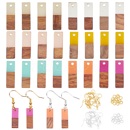 DIY Walnut Wooden Dangle Earring Making Kits DIY-OC0006-72-1