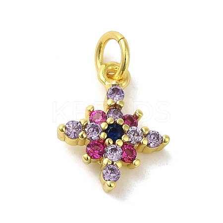 Brass Micro Pave Cubic Zirconia Charms KK-M283-16B-02-1
