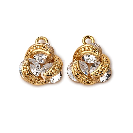 Brass Micro Pave Cubic Zirconia Charms KK-Z121-02G-1