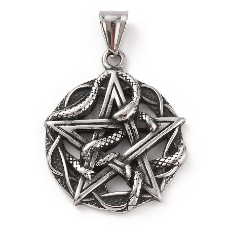 304 Stainless Steel Pendants STAS-A083-18AS-1