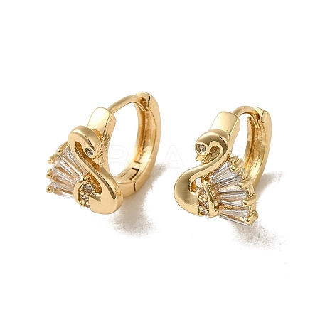 KC Gold Plated Brass Micro Pave Cubic Zirconia Hoop Earring EJEW-L271-11KCG-03-1