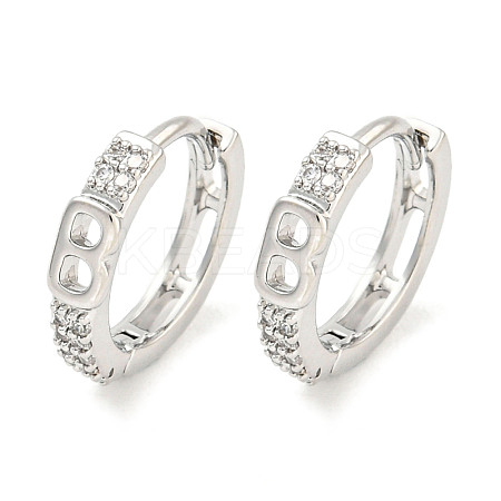 Brass Micro Pave Clear Cubic Zirconia Hoop Earrings for Women EJEW-S228-09P-1