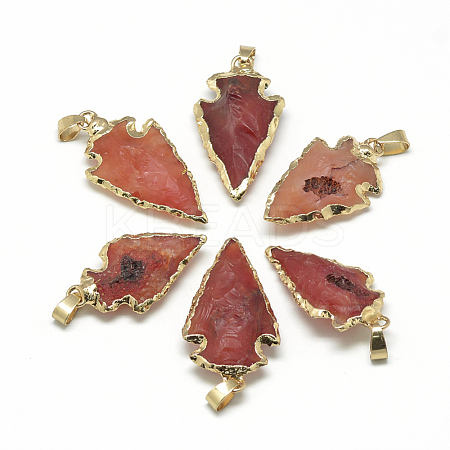 Natural Red Agate Pendants G-Q490-A03-1