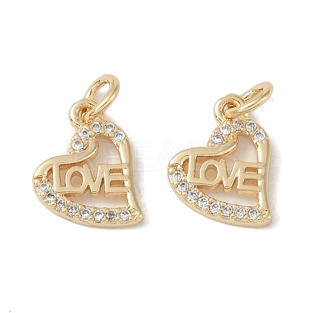 Brass Micro Pave Clear Cubic Zirconia Pendants KK-S367-14A-1