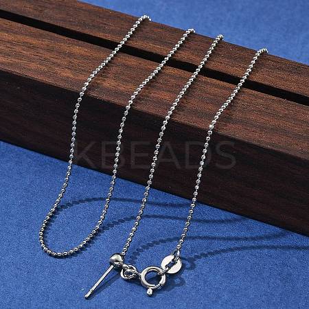 1mm Brass Ball Chain Adjustable Slider Necklaces KK-K398-28P-1