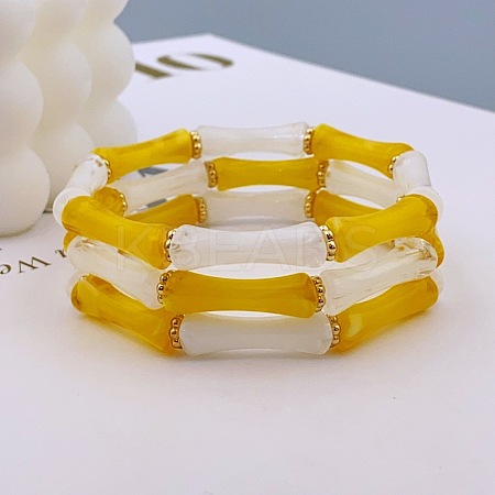 Acrylic Bamboo Joint Beaded Bracelets for Women FS-WG26A21-11-1