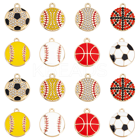 32Pcs 8 Styles Alloy Enamel Pendants FIND-UN0007-57-1
