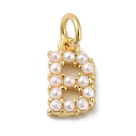 Rack Plating Brass with ABS Plastic Imitation Pearl Charms KK-B092-30B-G-1