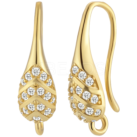 5Pairs Brass Micro Pave Cubic Zirconia Ear Hooks KK-BBC0014-85-1