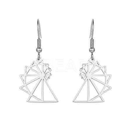 Non-Tarnish 304 Stainless Steel Dangle Earring DE3175-2-1