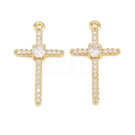 Brass Micro Pave Cubic Zirconia Pendants KK-C162-102A-G-1