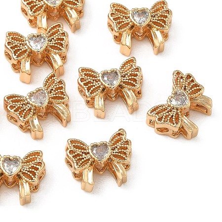 SHEGRACE Brass Pave Clear Cubic Zirconia Beads XGRQ4G158-689G-1