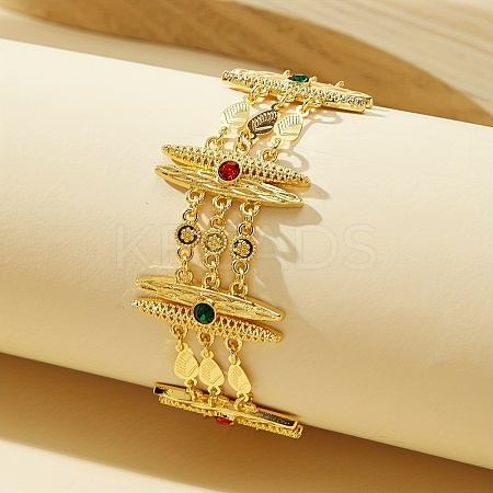 Vintage Alloy Micro Pave Cubic Zirconia Link Chain Bracelets for Women SQ3923-1