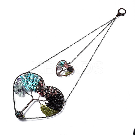 Natural Mixed Gemstone Big Pendants G-T133-R07C-1