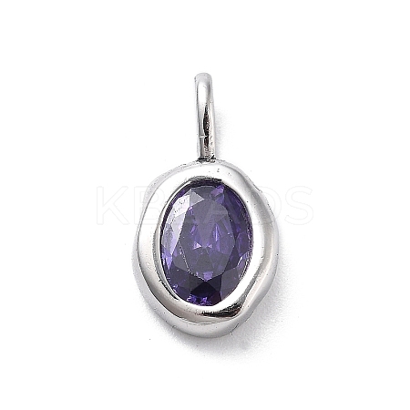 925 Sterling Silver Cubic Zirconia Oval Charms STER-S006-01S-F-1