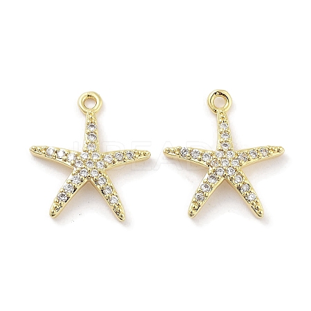 Brass Micro Pave Clear Cubic Zirconia Pendants X-ZIRC-P120-05G-1