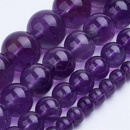 Natural Amethyst Bead Strands G-F422-02-8mm-1