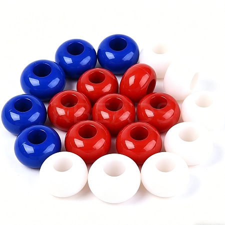 Independence Day Opaque Acrylic European Beads SACR-N019-03M1-1