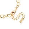 Brass Heart Link Chain Bracelets for Women BJEW-N032-08B-G-3