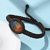 Adjustable Oval Chakra Natural Gemstone Braided Bead Bracelets BJEW-H626-02-06-3