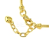 Brass Round Snake Chains Bracelets for Women BJEW-D041-02G-3