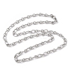 Tarnish Resistant Unisex 304 Stainless Steel Textured Cable Chain Necklaces STAS-L127-01P-1