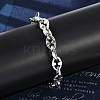 304 Stainless Steel Oval Link Chain Bracelets for Women Men BJEW-F488-48C-P-3