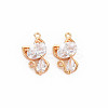 Brass Inlaid Cubic Zirconia Pendants KK-S364-248-1