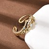 Brass Micro Pave Cubic Zirconia Cuff Open Rings for Women RJEW-B160-02G-2