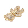 Eco-friendly Brass Micro Pave Clear Cubic Zirconia Pendants KK-D079-02G-3
