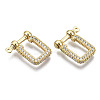 Brass Micro Pave Clear Cubic Zirconia D-Ring Anchor Shackle Clasps ZIRC-S066-051-NF-2