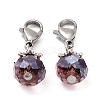 Electroplate Faceted Glass Pendants HJEW-TAC0004-03-1