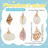 36Pcs 6 Styles Natural Mixed Shell Pendants PALLOY-PHE00014-2