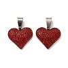 201 Stainless Steel Clay Pendants STAS-R166-02D-P-1