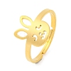 Animal 201 Stainless Steel Adjustable Rings for Women RJEW-D082-05H-1