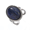 Oval Natural Lapis Lazuli Finger Rings RJEW-M062-02P-01-2