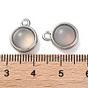 Natural Grey Agate Half Round Charms STAS-L022-397D-P-3