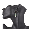Round Natural Malaysia Jade & Cat Eye Beaded Dangle Earrings EJEW-JE06472-2