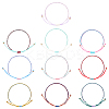 10Pcs 10 Colors Two Tone Polyester Cord Braided Bracelets for Friendship BJEW-UN0001-66-1