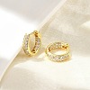 Brass Micro Pave Clear Cubic Zirconia Hoop Earrings LS-EJEW-D311-101G-2